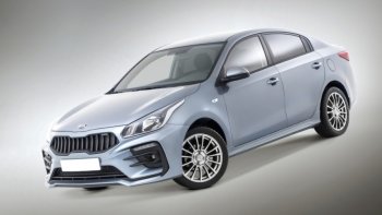 17 499 р. Передний бампер Kudos Original KIA Rio 4 FB дорестайлинг седан (2016-2020) (Под прямоугольные ДХО с ПТФ, Неокрашенный)  с доставкой в г. Белгород. Увеличить фотографию 3