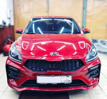 17 499 р. Передний бампер Kudos Original KIA Rio 4 FB дорестайлинг седан (2016-2020) (Под прямоугольные ДХО с ПТФ, Неокрашенный)  с доставкой в г. Белгород. Увеличить фотографию 6