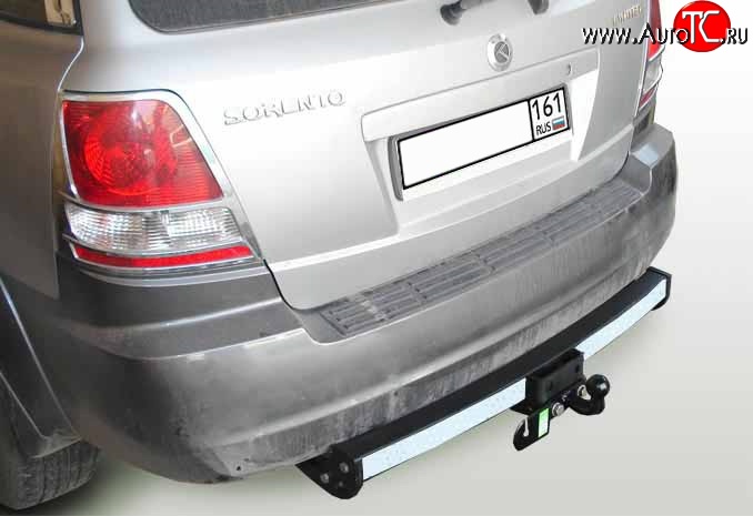 9 199 р. Фаркоп Лидер Плюс (с нержавеющей пластиной) KIA Sorento BL дорестайлинг (2002-2006) (Без электропакета)  с доставкой в г. Белгород