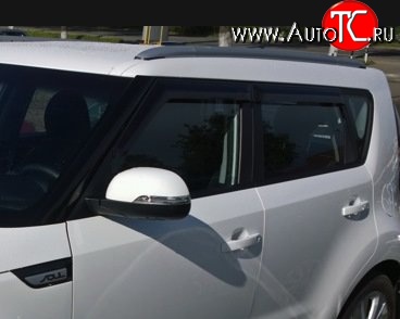 999 р. Комплект дефлекторов окон (ветровиков) 4 шт. Russtal KIA Soul PS дорестайлинг (2014-2016)  с доставкой в г. Белгород