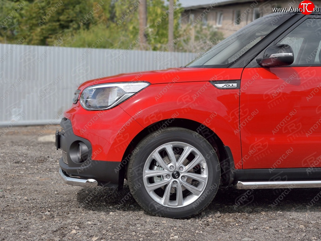16 749 р. Одинарная защита переднего бампера диаметром 63 мм SLITKOFF  KIA Soul  PS (2014-2016) дорестайлинг  с доставкой в г. Белгород