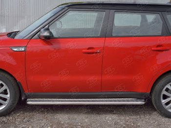 22 999 р. Широкая защита порогов с трубой диаметром 42 мм SLITKOFF v2 KIA Soul PS дорестайлинг (2014-2016)  с доставкой в г. Белгород. Увеличить фотографию 2