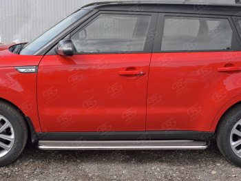 35 549 р. Широкая защита порогов с трубой диаметром 42 мм SLITKOFF v3 KIA Soul PS дорестайлинг (2014-2016)  с доставкой в г. Белгород. Увеличить фотографию 2