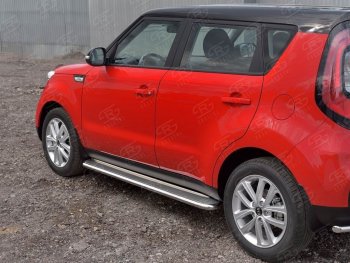 35 549 р. Широкая защита порогов с трубой диаметром 42 мм SLITKOFF v3 KIA Soul PS дорестайлинг (2014-2016)  с доставкой в г. Белгород. Увеличить фотографию 3