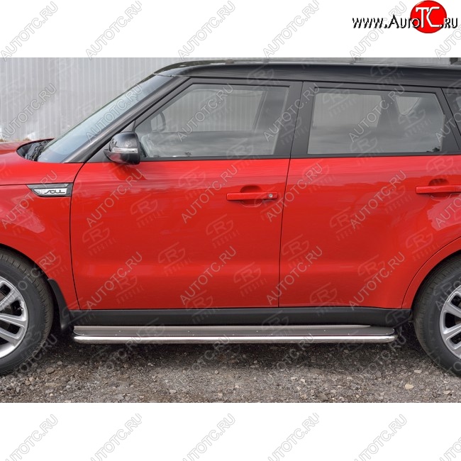 35 549 р. Широкая защита порогов с трубой диаметром 42 мм SLITKOFF v3 KIA Soul PS дорестайлинг (2014-2016)  с доставкой в г. Белгород