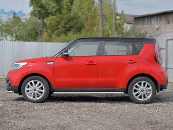 19 999 р. Защита порогов из круглой трубы диаметром 63 мм SLITKOFF v3 KIA Soul PS дорестайлинг (2014-2016)  с доставкой в г. Белгород. Увеличить фотографию 3