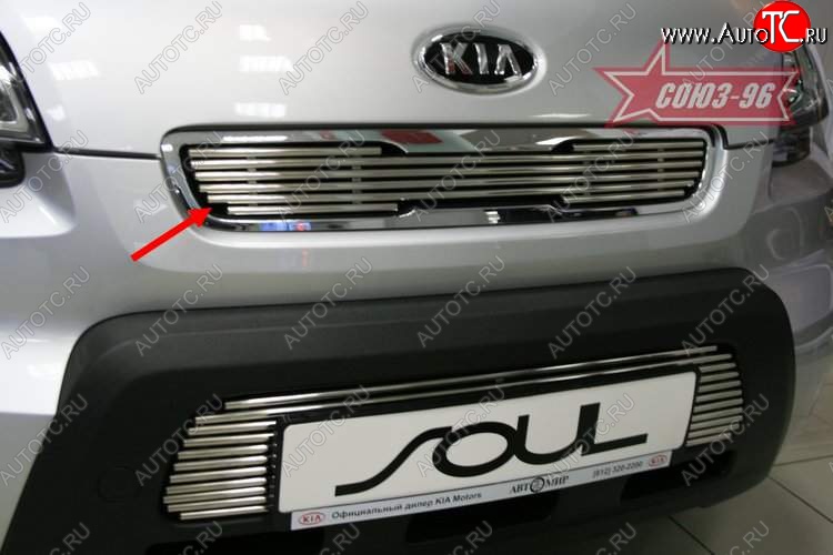 3 194 р. Декоративный элемент решетки радиатора Souz-96 (d10)  KIA Soul  AM (2008-2011) дорестайлинг  с доставкой в г. Белгород
