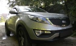 1 299 р. Средняя сетка на бампер Russtal (черная) KIA Sportage 3 SL дорестайлинг (2010-2014)  с доставкой в г. Белгород. Увеличить фотографию 2