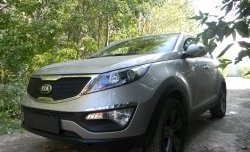 1 299 р. Средняя сетка на бампер Russtal (черная) KIA Sportage 3 SL дорестайлинг (2010-2014)  с доставкой в г. Белгород. Увеличить фотографию 3