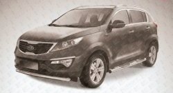 Одинарная защита переднего бампера диаметром 76 мм Slitkoff KIA Sportage  3 SL (2010-2014) дорестайлинг