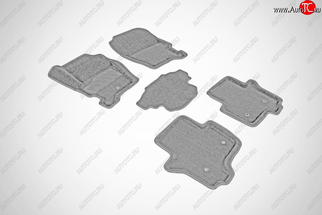 7 999 р. Износостойкие коврики в салон SeiNtex Premium 3D 4 шт. (ворсовые, серые) Land Rover Discovery 3 L319 (2004-2009)  с доставкой в г. Белгород