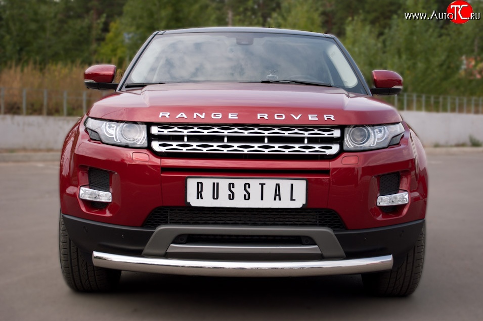 15 999 р. Одинарная защита переднего бампера диаметром 76 мм (Prestige u Pure) SLITKOFF Land Rover Range Rover Evoque 1 L538 дорестайлинг 5 дв. (2011-2015)  с доставкой в г. Белгород