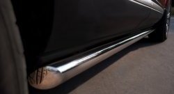 12 299 р. Защита порогов из круглой трубы диаметром 63 мм (Prestige u Pure) Russtal Land Rover Range Rover Evoque 1 L538 дорестайлинг 5 дв. (2011-2015) (Защита порогов с со скосами на торцах (вариант 1))  с доставкой в г. Белгород. Увеличить фотографию 2