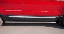 12 299 р. Защита порогов из круглой трубы диаметром 63 мм (Prestige u Pure) Russtal Land Rover Range Rover Evoque 1 L538 дорестайлинг 5 дв. (2011-2015) (Защита порогов с со скосами на торцах (вариант 1))  с доставкой в г. Белгород. Увеличить фотографию 3