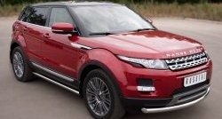 12 299 р. Защита порогов из круглой трубы диаметром 63 мм (Prestige u Pure) Russtal Land Rover Range Rover Evoque 1 L538 дорестайлинг 5 дв. (2011-2015) (Защита порогов с со скосами на торцах (вариант 1))  с доставкой в г. Белгород. Увеличить фотографию 12