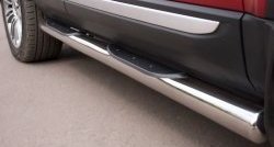 14 449 р. Защита порогов с пластиковыми вставками для ног из круглой трубы диаметром 76 мм (Prestige u Pure) Russtal Land Rover Range Rover Evoque 1 L538 дорестайлинг 5 дв. (2011-2015) (Защита порогов с со скосами на торцах (вариант 1))  с доставкой в г. Белгород. Увеличить фотографию 11