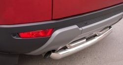17 599 р. Защита заднего бампера (2 трубы Ø76 и 42 мм, нержавейка) SLITKOFF Land Rover Range Rover Evoque 1 L538 дорестайлинг 5 дв. (2011-2015)  с доставкой в г. Белгород. Увеличить фотографию 2