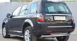 12 299 р. Защита порогов из круглой трубы диаметром 63 мм (рестайлинг) Russtal Land Rover Freelander L359 дорестайлинг (2006-2010) (Защита порогов со скосами на торцах (вариант 1))  с доставкой в г. Белгород. Увеличить фотографию 3