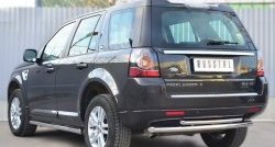 12 299 р. Защита порогов из круглой трубы диаметром 63 мм (рестайлинг) Russtal Land Rover Freelander L359 дорестайлинг (2006-2010) (Защита порогов со скосами на торцах (вариант 1))  с доставкой в г. Белгород. Увеличить фотографию 9