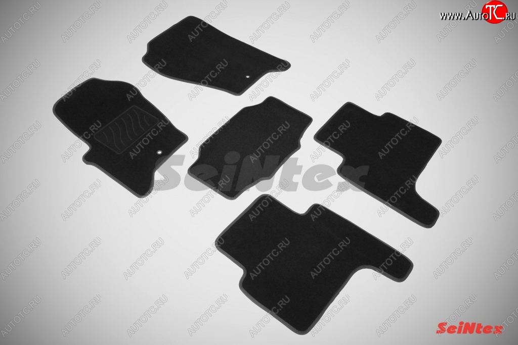 3 399 р. Комплект ворсовых ковриков в салон LUX Seintex Land Rover Range Rover Sport 2 L494 дорестайлинг (2013-2017) (Чёрный)  с доставкой в г. Белгород