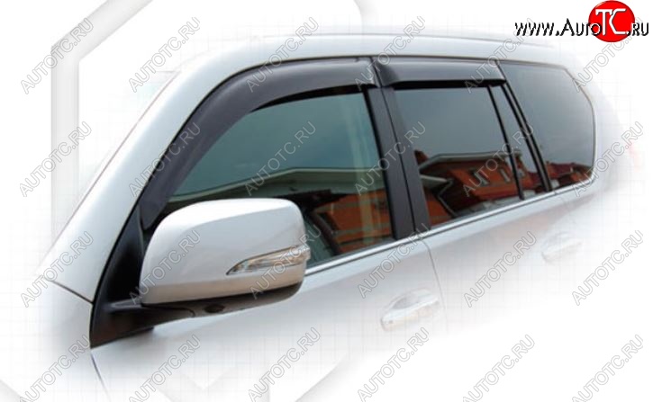 2 299 р. Дефлектора окон CA-Plastic Lexus GX460 J150 1-ый рестайлинг (2013-2019) (Classic полупрозрачный, Без хром.молдинга, Крепление только на скотч)  с доставкой в г. Белгород