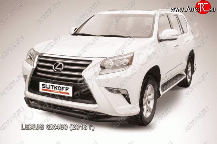 15 949 р. Защита переднего бампера из труб d57 Slitkoff (двойная) Lexus GX460 J150 1-ый рестайлинг (2013-2019) (Цвет: серебристый)  с доставкой в г. Белгород