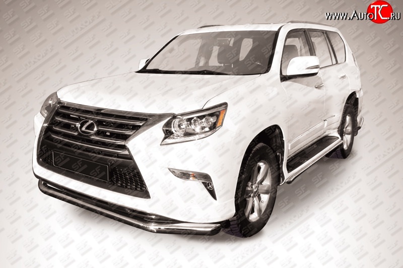 19 599 р. Одинарная защита переднего бампера диаметром 76 мм Slitkoff  Lexus GX460  J150 (2013-2022) 1-ый рестайлинг, 2-ой рестайлинг (Нержавейка, Полированная)  с доставкой в г. Белгород