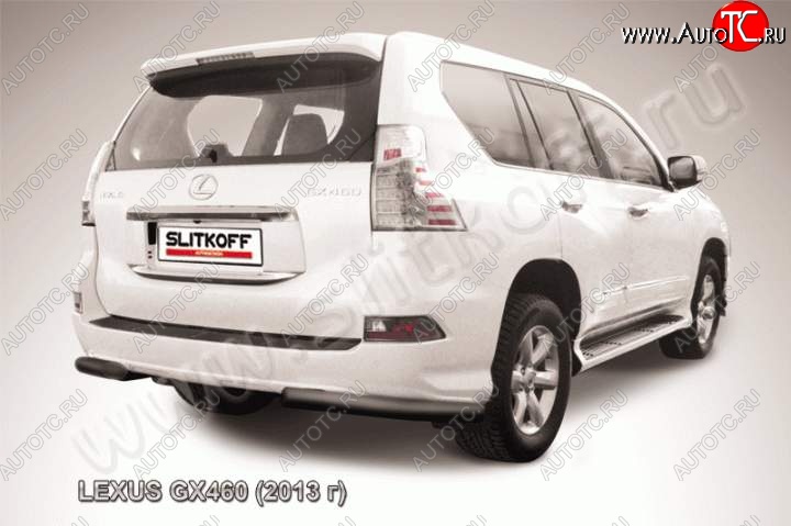 12 699 р. Защита заднего бампера из уголков d76 Slitkoff Lexus GX460 J150 1-ый рестайлинг (2013-2019) (Цвет: серебристый)  с доставкой в г. Белгород