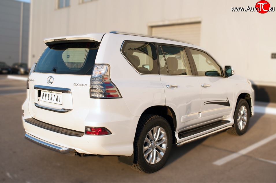 15 999 р. Защита заднего бампера (Ø76 мм, нержавейка) SLITKOFF Lexus GX460 J150 1-ый рестайлинг (2013-2019)  с доставкой в г. Белгород