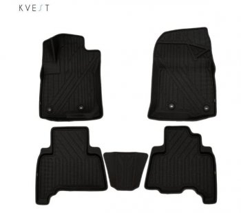 Комплект ковриков салона Kvest Lexus GX460  J150 (2013-2022) 1-ый рестайлинг, 2-ой рестайлинг (Черный, черный кант)