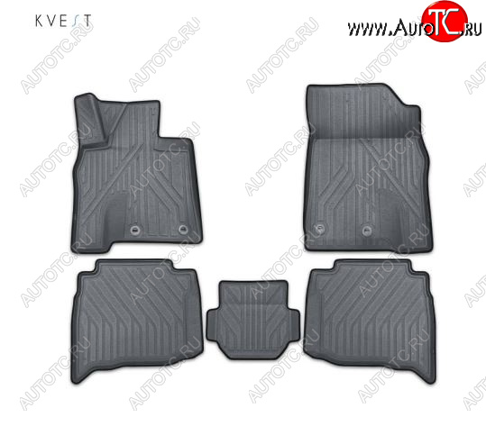 5 999 р. Комплект ковриков салона Kvest Lexus GX460 J150 1-ый рестайлинг (2013-2019) (Серый, черный кант)  с доставкой в г. Белгород