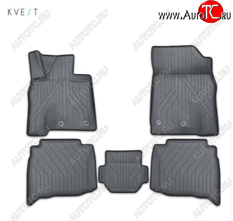 1 286 р. Комплект ковриков салона Kvest Lexus GX460 J150 1-ый рестайлинг (2013-2019) (Серый, серый кант)  с доставкой в г. Белгород