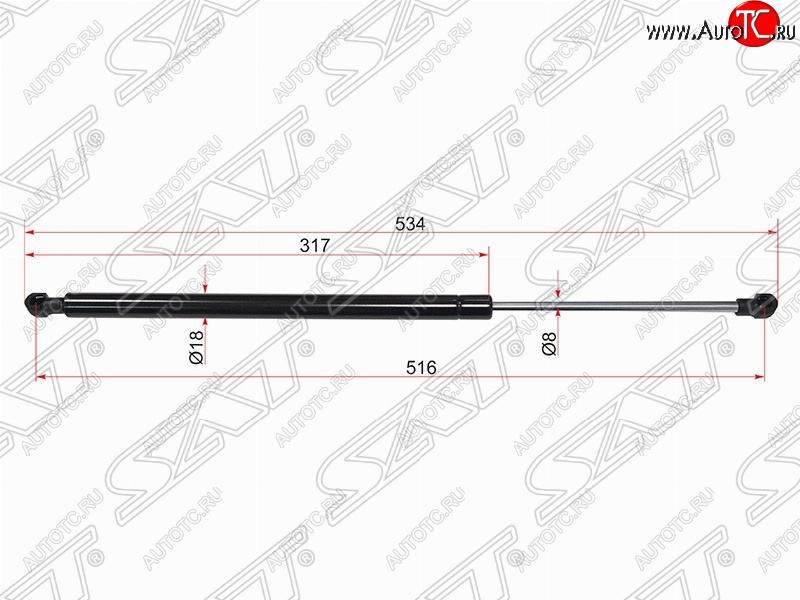 649 р. Упор капота SAT (газовый) Lexus GS300 S190 рестайлинг (2007-2012)  с доставкой в г. Белгород