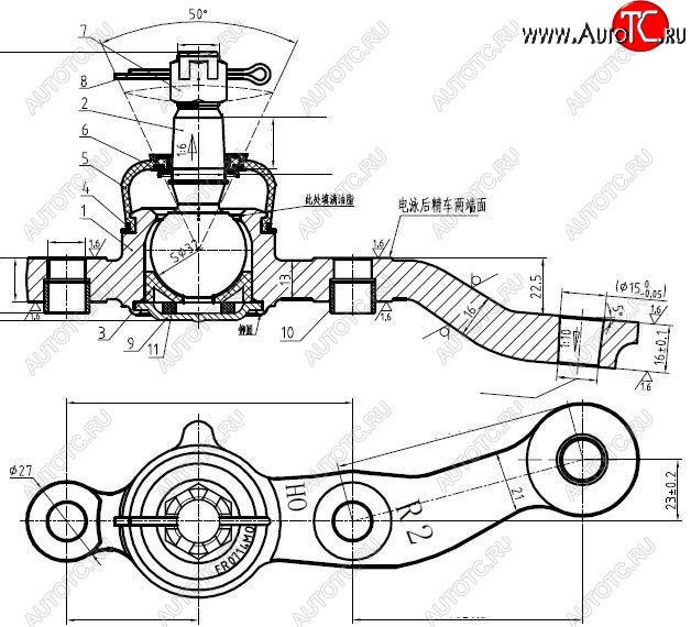 1 499 р. Шаровая опора передняя правая SAT Lexus GS300 S160 дорестайлинг (1997-2001)  с доставкой в г. Белгород