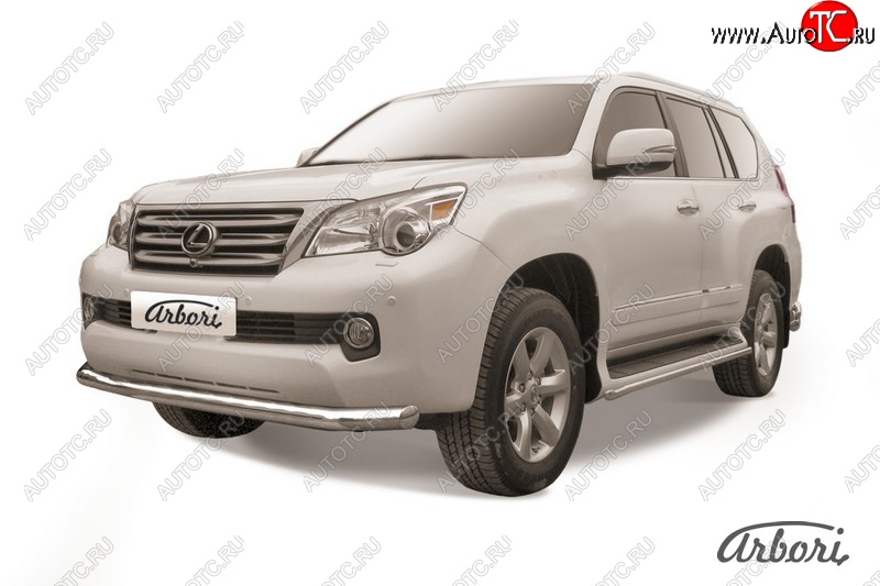 19 079 р. Защита переднего бампера Arbori (нержавейка, 1 труба d76 mm). Lexus GX460 J150 дорестайлинг (2009-2013)  с доставкой в г. Белгород