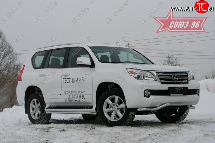 18 359 р. Защита переднего бампера одинарная Souz-96 (d60). Lexus GX460 J150 дорестайлинг (2009-2013)  с доставкой в г. Белгород