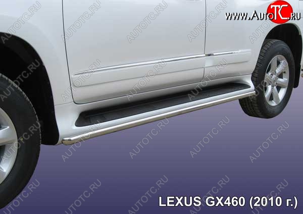 12 349 р. Защита порогов из труб d42 Slitkoff Lexus GX460 J150 дорестайлинг (2009-2013) (Цвет: серебристый)  с доставкой в г. Белгород
