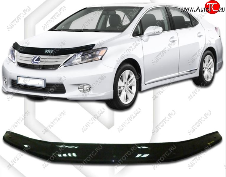 2 079 р. Дефлектор капота CA-Plastiс Lexus HS250h F10 дорестайлинг (2009-2013) (Classic черный, Без надписи)  с доставкой в г. Белгород