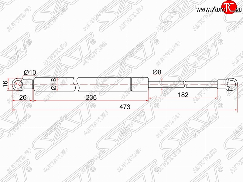 599 р. Упор капота SAT (газовый) Lexus IS250 XE20 седан дорестайлинг (2005-2013)  с доставкой в г. Белгород