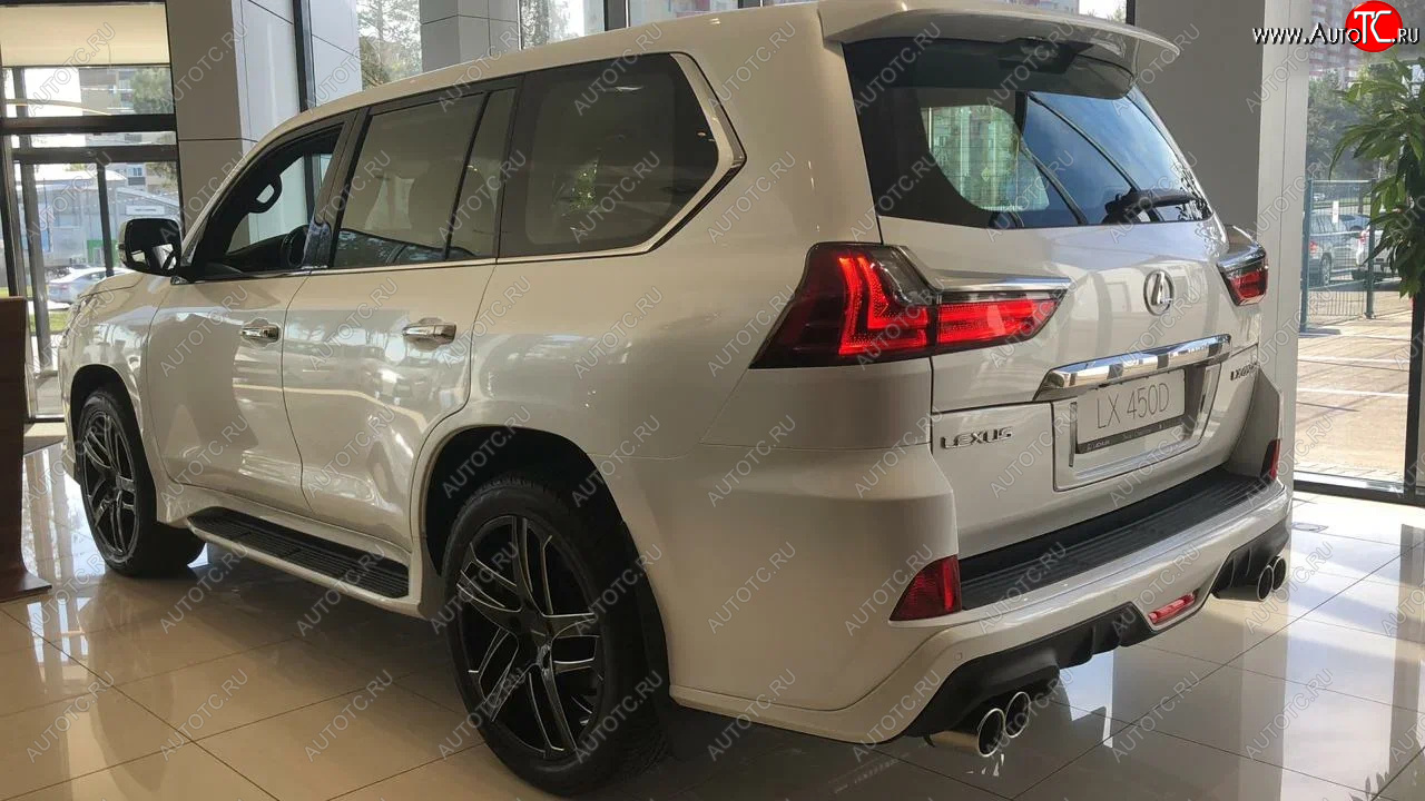 36 999 р. Юбка заднего бампера HEMMES Lexus LX570 J200 2-ой рестайлинг (2015-2022) (Неокрашенная)  с доставкой в г. Белгород