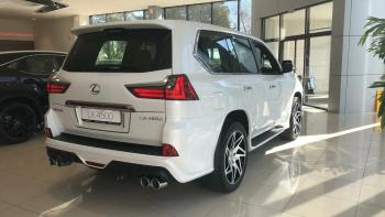 36 999 р. Юбка заднего бампера HEMMES Lexus LX570 J200 2-ой рестайлинг (2015-2022) (Неокрашенная)  с доставкой в г. Белгород. Увеличить фотографию 2