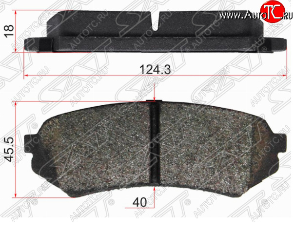 1 289 р. Комплект задних тормозных колодок SAT Toyota Land Cruiser 10 100 2-ой рестайлинг (2005-2007)  с доставкой в г. Белгород