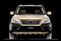 11 949 р. Накладка на передний бампер Goldman Lexus LX570 J200 дорестайлинг (2007-2012) (Неокрашенная)  с доставкой в г. Белгород. Увеличить фотографию 2