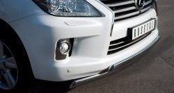 17 999 р. Защита переднего бампера (2 трубыØ75х42 мм, нержавейка) Russtal Lexus LX570 J200 дорестайлинг (2007-2012)  с доставкой в г. Белгород. Увеличить фотографию 2
