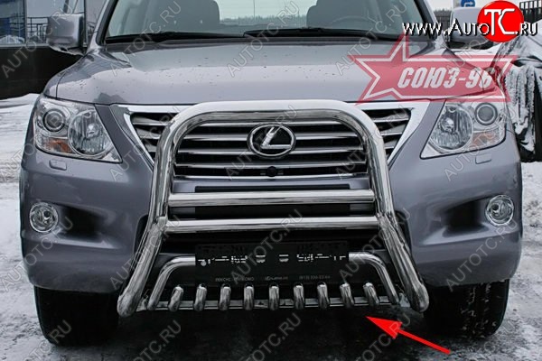 26 849 р. Защита переднего бампера нижняя Souz-96 Lexus LX570 J200 дорестайлинг (2007-2012)  с доставкой в г. Белгород
