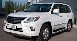 23 999 р. Защита переднего бампера (2 трубыØ42 и 75х42 мм, нержавейка) SLITKOFF Lexus LX570 J200 дорестайлинг (2007-2012)  с доставкой в г. Белгород. Увеличить фотографию 4