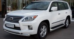 15 999 р. Защита переднего бампера (2 трубыØ76 и 63 мм, нержавейка) Russtal Lexus LX570 J200 дорестайлинг (2007-2012)  с доставкой в г. Белгород. Увеличить фотографию 4