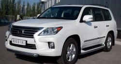 16 749 р. Одинарная защита переднего бампера SLITKOFF диаметром 76 мм Lexus LX570 J200 дорестайлинг (2007-2012)  с доставкой в г. Белгород. Увеличить фотографию 4