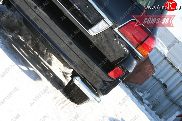 18 629 р. Защита заднего бампера из боковых уголков Sport Souz-96 (d76) Lexus LX570 J200 дорестайлинг (2007-2012)  с доставкой в г. Белгород