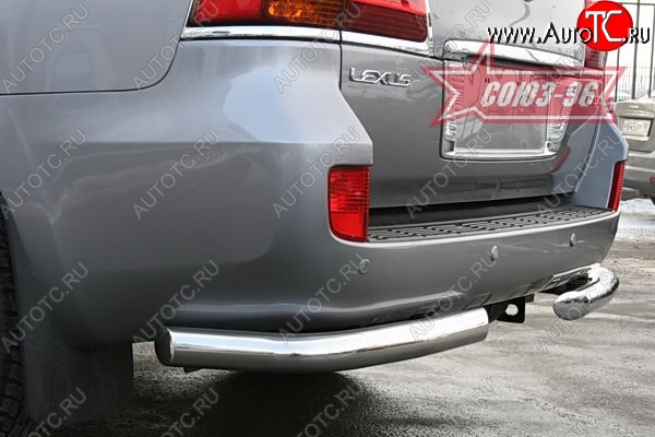 18 629 р. Защита заднего бампера из боковых уголков Souz-96 (d76) Lexus LX570 J200 дорестайлинг (2007-2012)  с доставкой в г. Белгород
